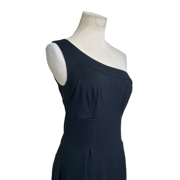 Trina Turk black one shoulder sheath mini cocktail dress size 0 - Picture 7 of 16
